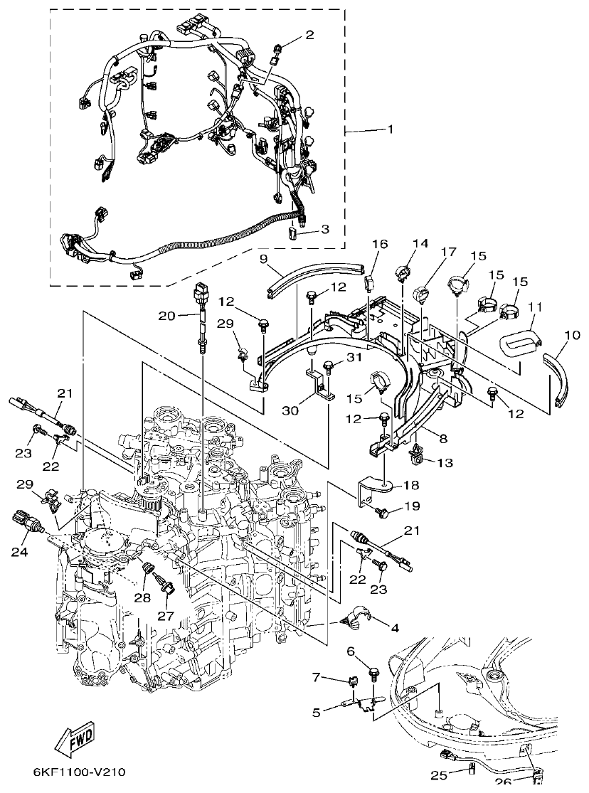 Yamaha F250XCB2, F250NCB2 ELECTRICAL 4 parts diagram